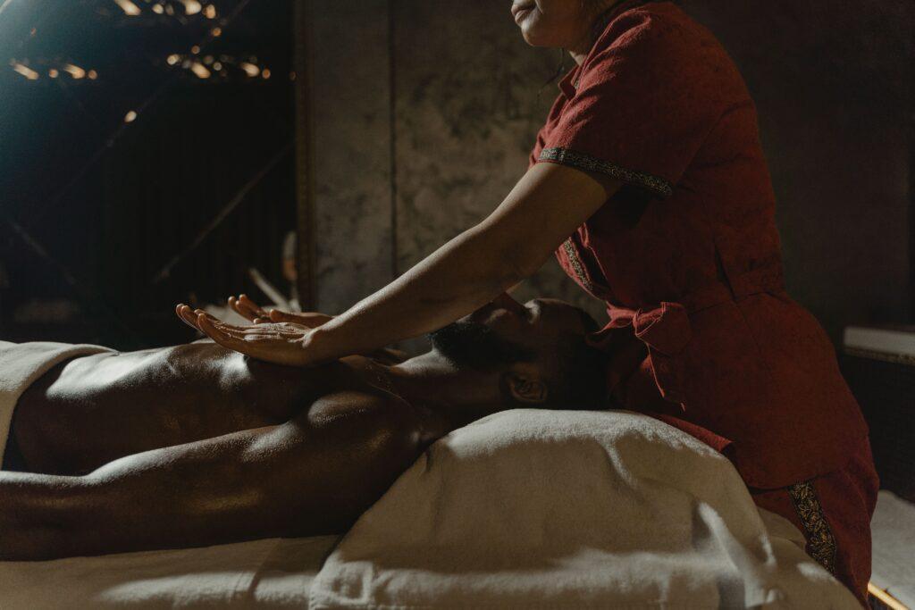 A relaxing spa massage session promoting health and tranquility.